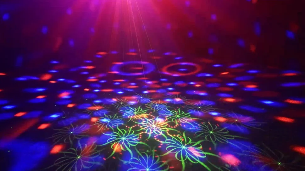 Party Light Disco Ball Light Laser Projector Light 5 in 1 DJ Stage Strobe Light Christmas Wedding Home Club Decoration