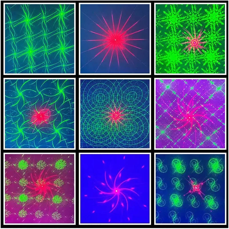 Stage DJ Party Laser Projector Disco Rugby Rechargeable USB Red Green Blue Strobe Lights Club Home Holiday Christmas Lights