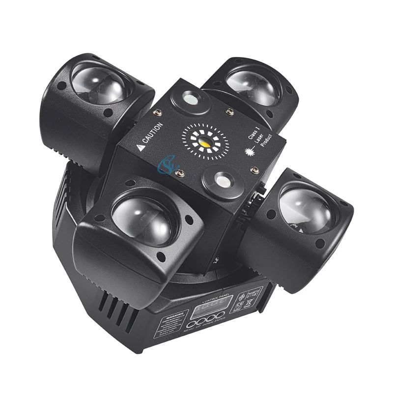LED 48W Four Arms Moving Head Light Beam+Laser+Strobe 3in1 Stage Effect Disco DJ Lamps DMX For Party Bar Club