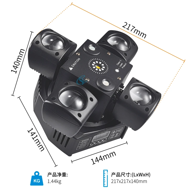 LED 48W Four Arms Moving Head Light Beam+Laser+Strobe 3in1 Stage Effect Disco DJ Lamps DMX For Party Bar Club