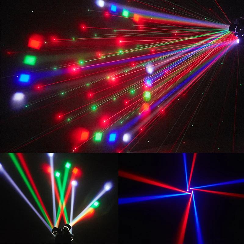 LED 48W Four Arms Moving Head Light Beam+Laser+Strobe 3in1 Stage Effect Disco DJ Lamps DMX For Party Bar Club