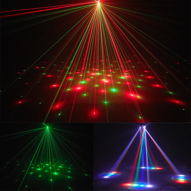 LED 48W Four Arms Moving Head Light Beam+Laser+Strobe 3in1 Stage Effect Disco DJ Lamps DMX For Party Bar Club