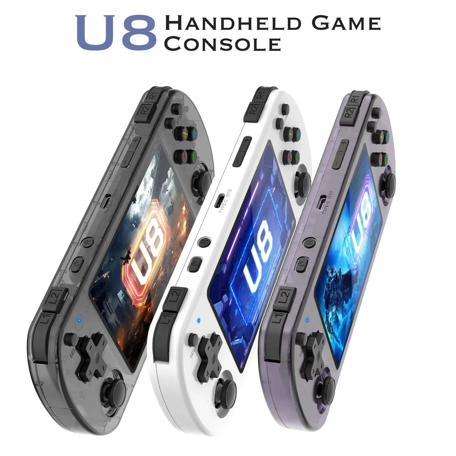 U8 Retro Handheld Video Game Console 128G 64G Linux System 4.0-inch IPS Screen