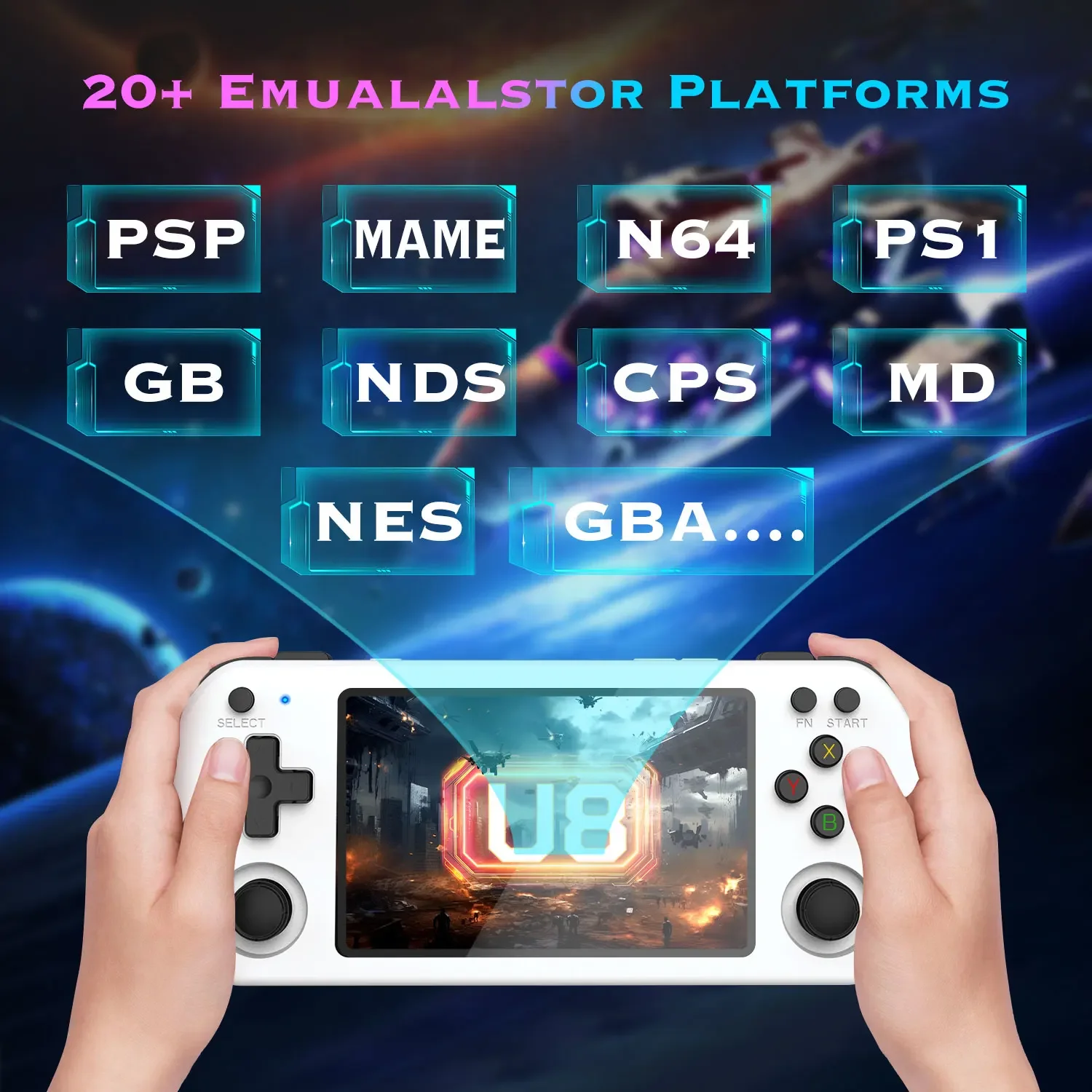U8 Retro Handheld Video Game Console 128G 64G Linux System 4.0-inch IPS Screen