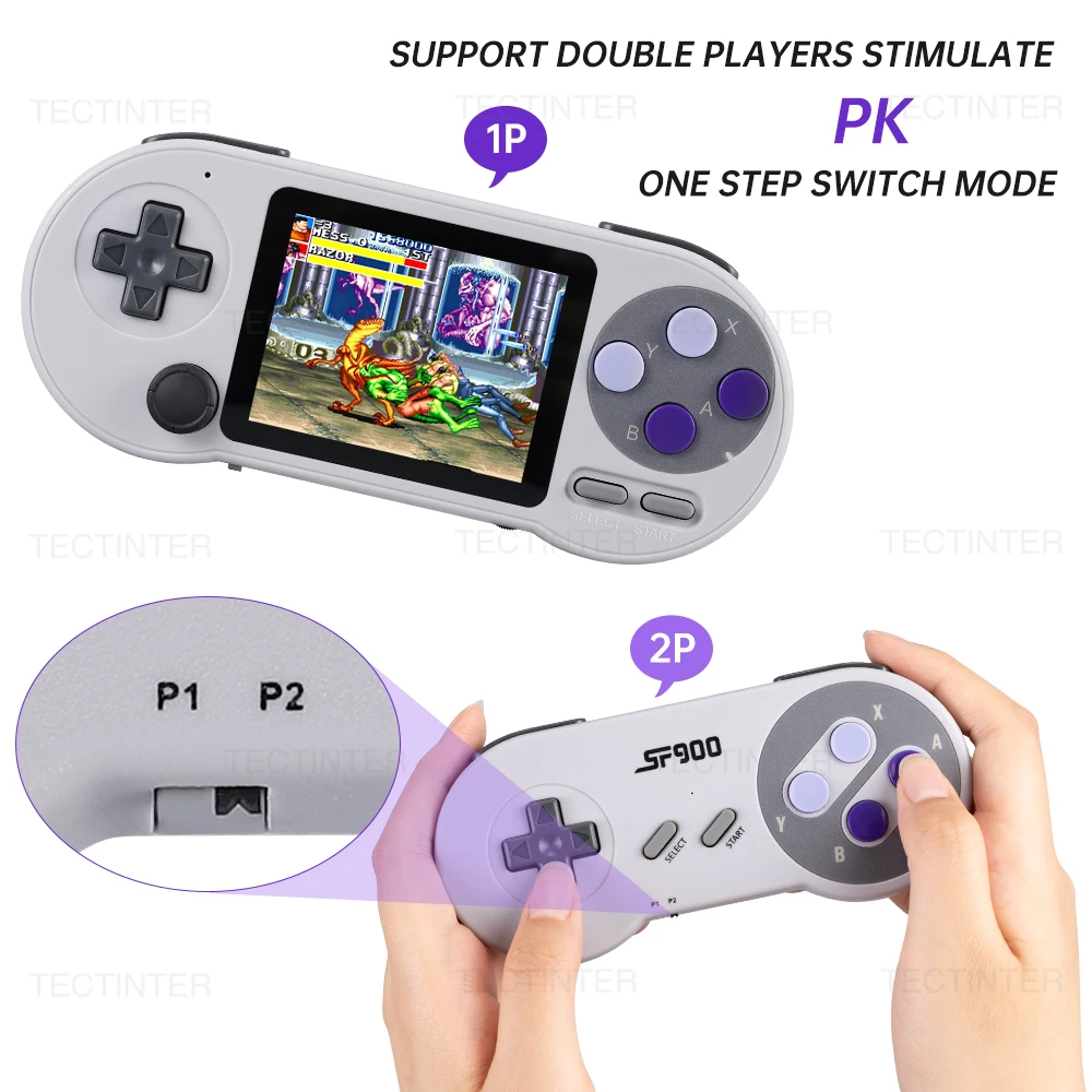 SF2000 3 inch IPS Screen Portable Handheld Game Player Video Game Console Built-in 8000+ Games Retro TV Game Player AV Output