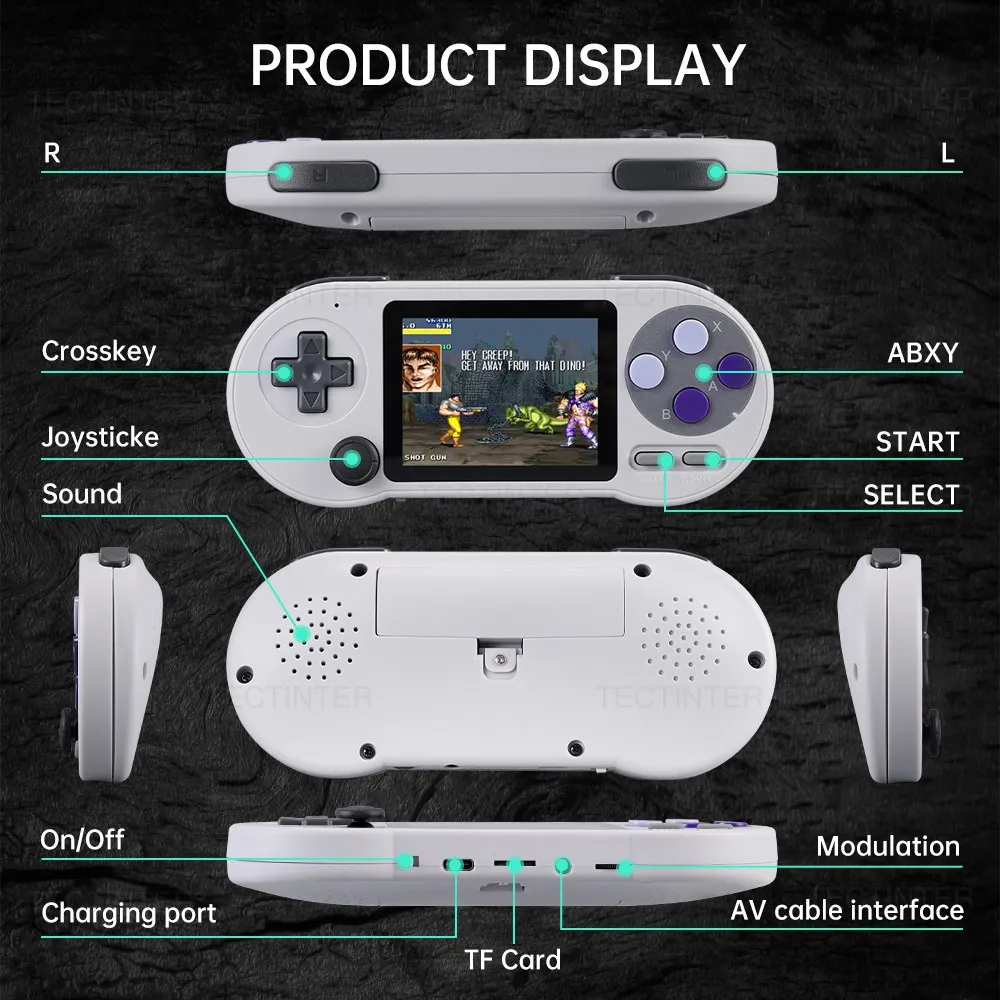 SF2000 3 inch IPS Screen Portable Handheld Game Player Video Game Console Built-in 8000+ Games Retro TV Game Player AV Output