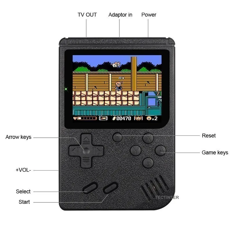 Mini Handheld Game Player Retro Game Boy Portable 8-Bit 3.0 Inch LCD Video Game Console Built-in 500 Games For Kids Gift Mini Handheld Game Player Retro Game Boy Portable 8-Bit 3.0 Inch LCD Video Game Console Built-in 500 Games For Kids Gift