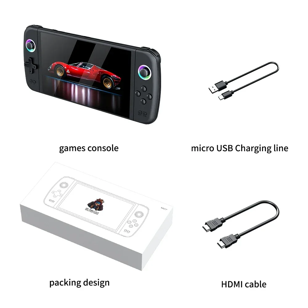 M27 Portable Pocket Retro Handheld Video Game Console 7.0Inch IPS Screen 1024*600 Display Support LINUX HDMI for boys game gift