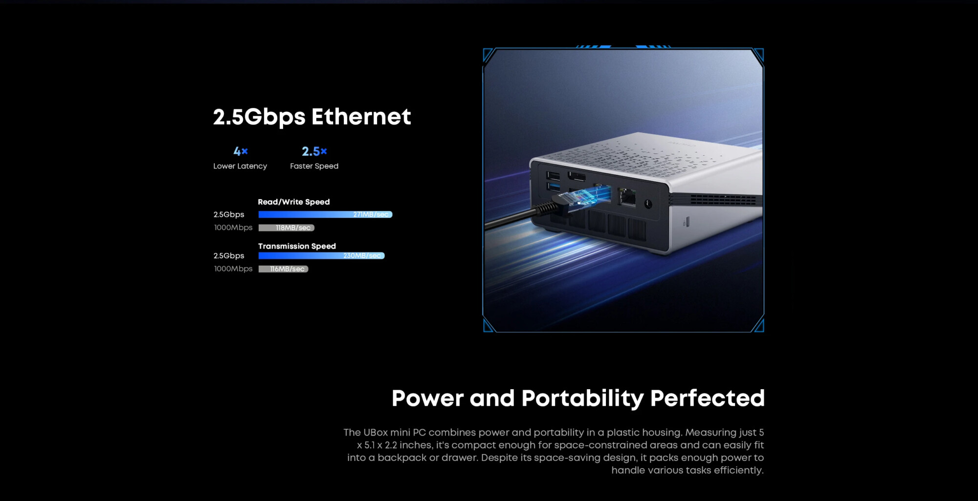 CHUWI UBox Mini PC AMD Ryzen 5 6600H 16GB DDR5 512GB SSD Windows 11 Pro 4K 144Hz Decording WiFi 6 BT 5.2 Extend M.2 1T*2 650g