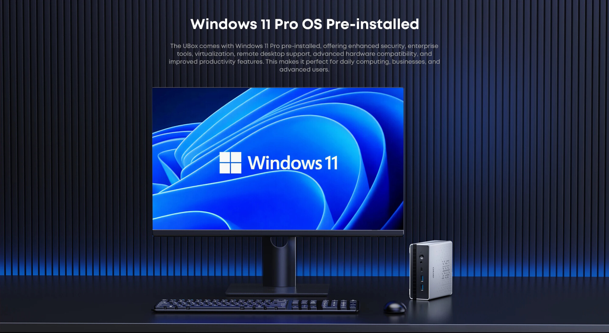 CHUWI UBox Mini PC AMD Ryzen 5 6600H 16GB DDR5 512GB SSD Windows 11 Pro 4K 144Hz Decording WiFi 6 BT 5.2 Extend M.2 1T*2 650g