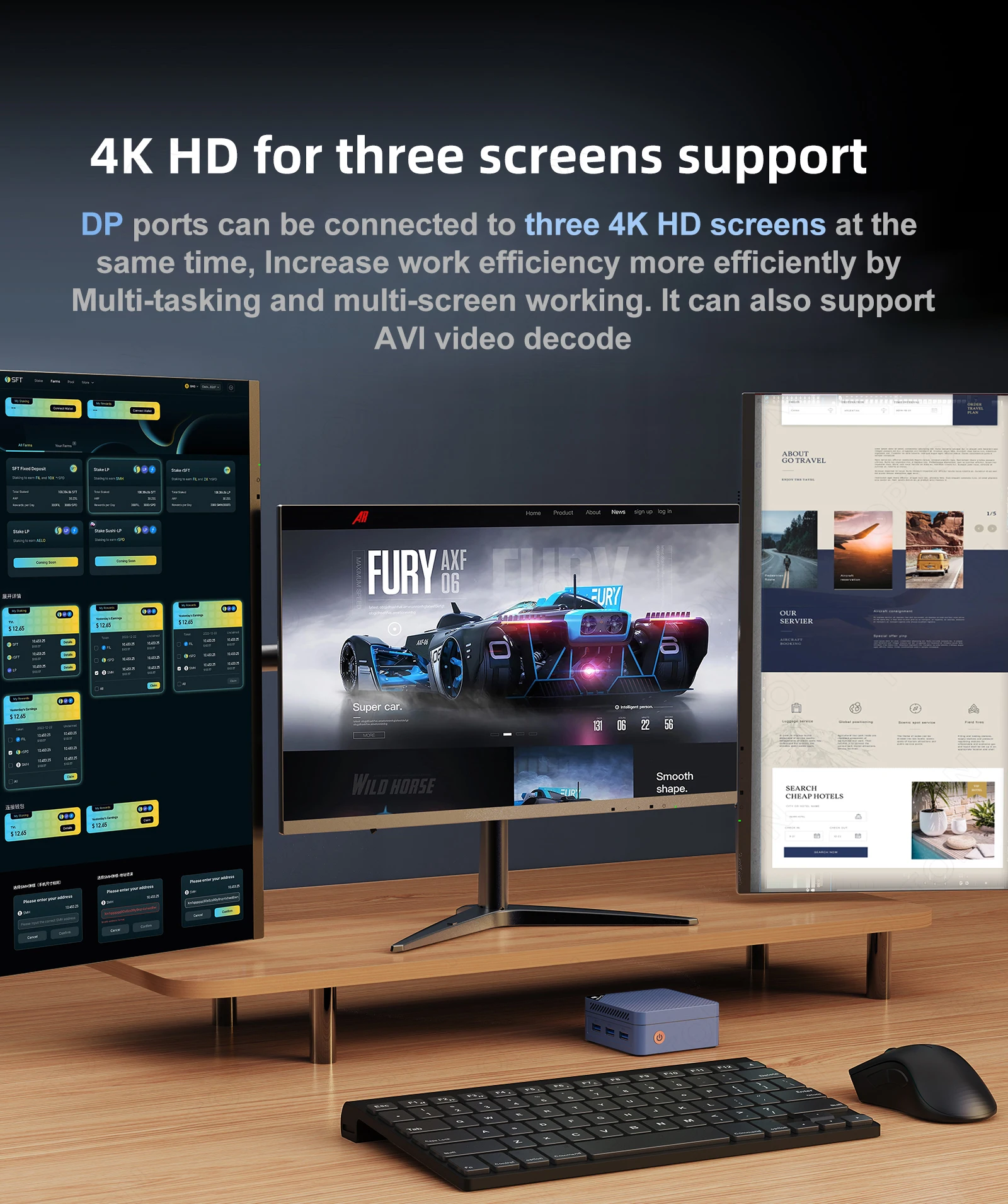 SOYO Mini PC M4 Mini Intel Twin Lake N150 CPU Windows 11 Pro Mini PC 12GB DDR5 512GB RAM WiFi5 BT5.2 Portable Desktop Computer