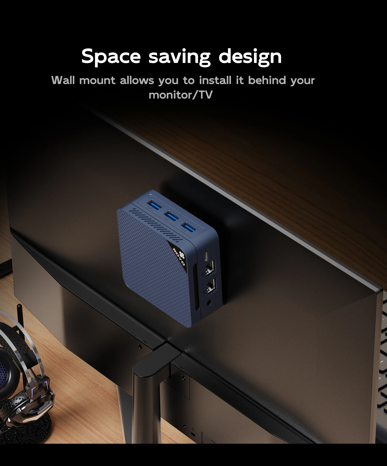 SOYO Mini PC M4 Mini Intel Twin Lake N150 CPU Windows 11 Pro Mini PC 12GB DDR5 512GB RAM WiFi5 BT5.2 Portable Desktop Computer