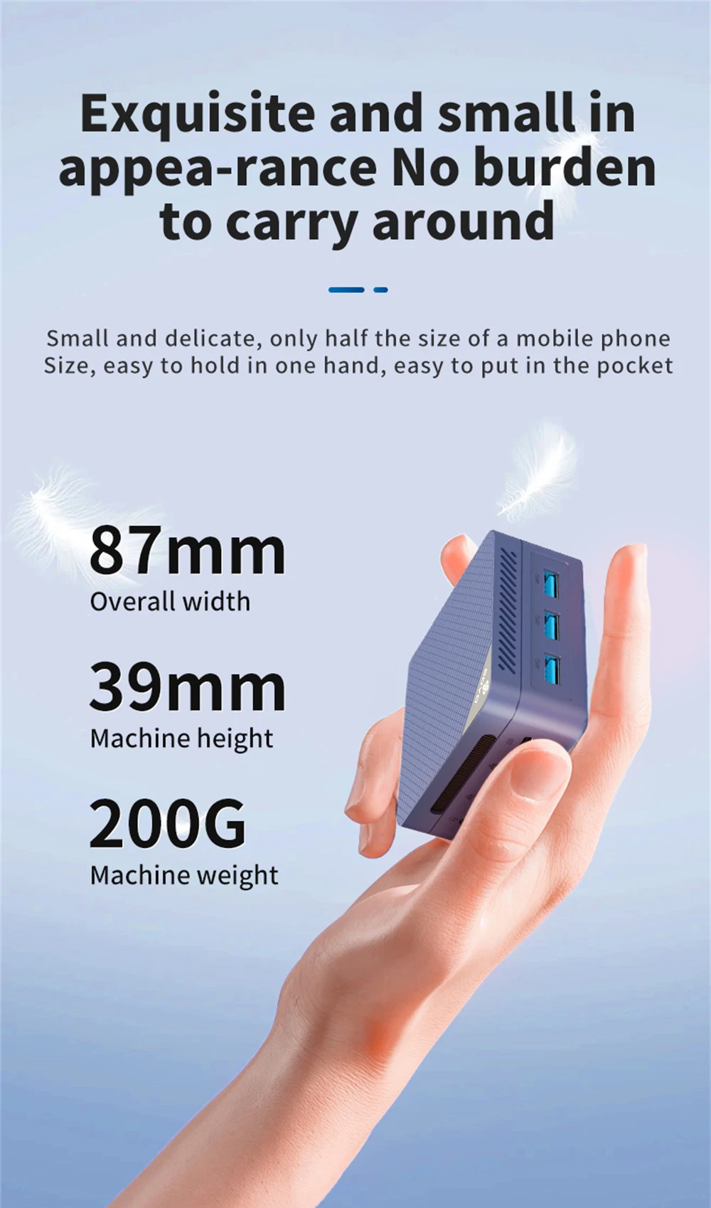 SOYO Mini PC M4 Mini Intel Twin Lake N150 CPU Windows 11 Pro Mini PC 12GB DDR5 512GB RAM WiFi5 BT5.2 Portable Desktop Computer