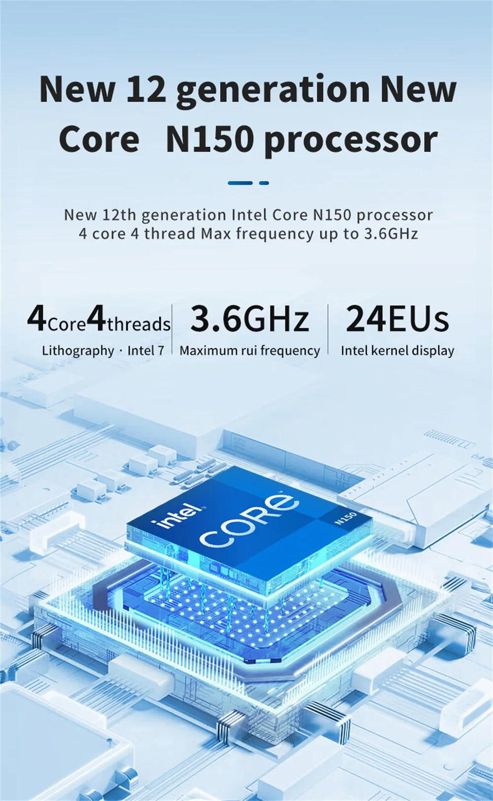 MLLSE G2 Pro Mini PC Intel Twin Lake N150 Processor LPDDR5 12GB RAM 512GB ROM Windows 11 Pro WiFi 5 BT5.2 Desktop Computer